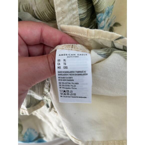 NWT American Eagle Men's Hawaiian Shirt Floral Size XL - Picture 6 of 7